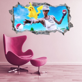 Vinyles murs 3d pokemon fortnite