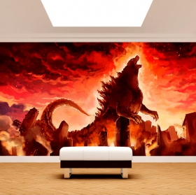 Papier peint ou murale godzilla