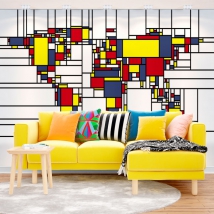 Papier peint ou murale piet mondrian