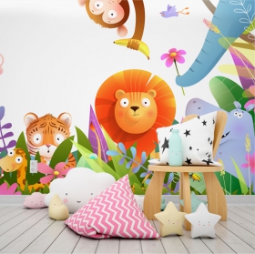 Papier peint ou papier peint illustrations pour enfants animaux