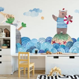 Papier peint ou papier peint dessin d'ours marin pour enfants