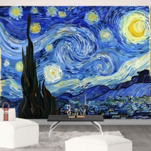Papier peint ou peinture murale nuit étoilée van gogh