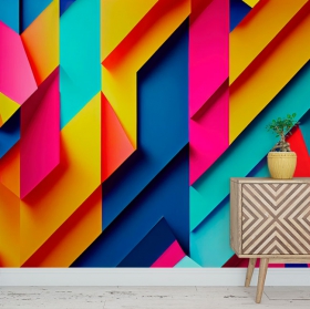 Papier peint ou murale de décoration géométrique moderne