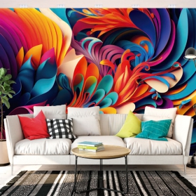 Papier peint ou murale de décoration abstraite moderne
