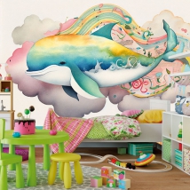 Fond d'écran ou illustration de baleine magique