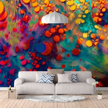 Le papier peint ou la décoration murale peint des taches colorées