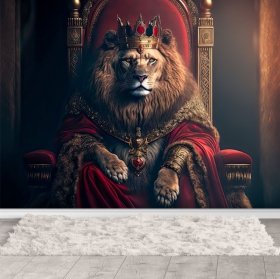 Papier peint ou illustration murale lion roi de la jungle
