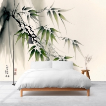 Papier peint ou papier peint bambou aquarelle japonaise