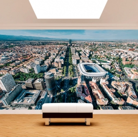 Papier peint ou papier peint bernabeu madrid vue aérienne