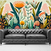Papier peint ou papier peint illustration fleurs sauvages
