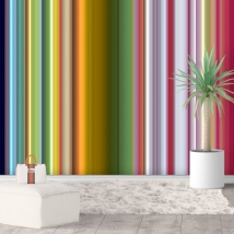 Papier peint ou peinture murale de lignes verticales colorées défocalisées
