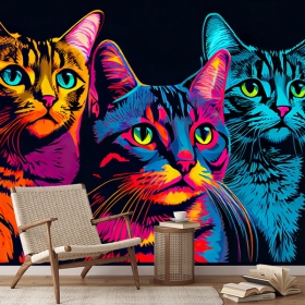 Papier peint ou murale dessinant des lignes verticales colorées pour les jeunes