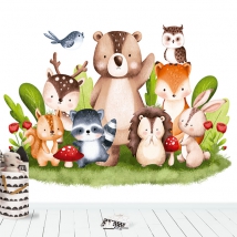 Papier peint ou papier peint aquarelle animaux sauvages