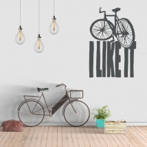 Vinyles phrases en anglais i like it les vélos