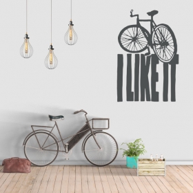 Vinyles phrases en anglais i like it les vélos