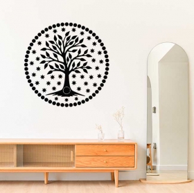 Stickers muraux arbre de vie avec &eacute;toiles