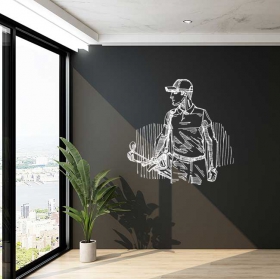 Stickers muraux et d&eacute;calcomanies avec la silhouette d'un joueur de golf