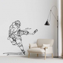 Autocollants décoratifs et vinyles: silhouette joueur de hockey