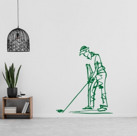 Vinyles d&eacute;coratifs sportifs : mouvement de swing du joueur de golf