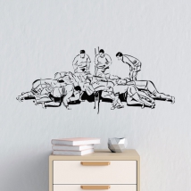 Stickers muraux décoratifs rugby mêlée