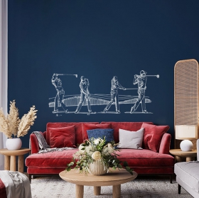 Vinyles décoratifs et autocollants sportifs, joueur de golf en plein swing