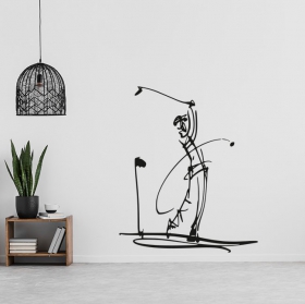 Vinyles d&eacute;coratifs et autocollants sportifs illustrant le mouvement d'un joueur de golf