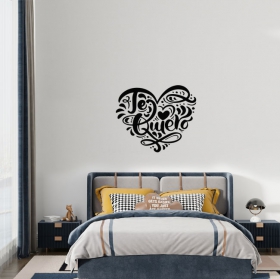 Vinyle adh&eacute;sif d&eacute;coratif "je t'aime mon coeur"