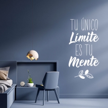 Vinyles décoratifs et autocollants avec des phrases de motivation, votre seule limite est votre esprit