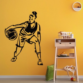 Vinyle adh&eacute;sif de la silhouette d'un joueur de basket