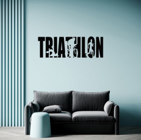 Autocollants en vinyle triathlon avec silhouettes