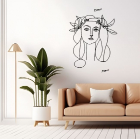 Croquis en vinyle adh&eacute;sif de la femme picasso