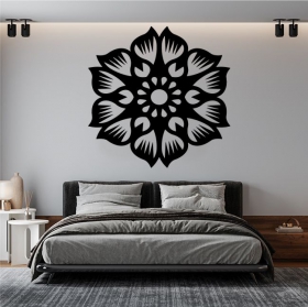 Mandala de fleurs adh&eacute;sif en vinyle d&eacute;coratif