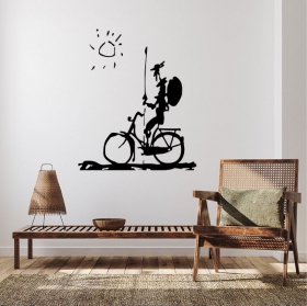 Vinyle adh&eacute;sif don quichotte &agrave; v&eacute;lo