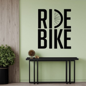 Phrases en vinyle adh&eacute;sif rider bike