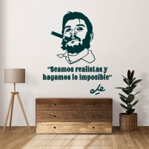 Phrases en vinyle adhésif soyons réalistes et faisons l'impossible che guevara