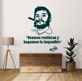 Phrases en vinyle adh&eacute;sif soyons r&eacute;alistes et faisons l'impossible che guevara