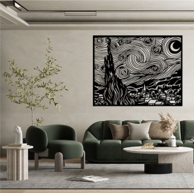 Autocollants en vinyle la nuit &eacute;toil&eacute;e van gogh