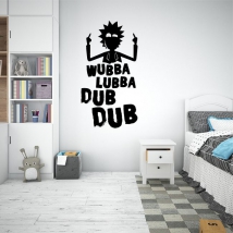 Autocollants en vinyle rick et morty phrase wubba lubba