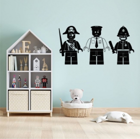 Vinyle adhésif police et pirates playmobil