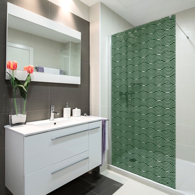 Vinyle &eacute;crans ondulations pour salles de bains