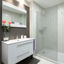 Cloisons de salle de bain en vinyle à motif ondulé