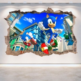 D&eacute;coratif vinyl 3D Sonic g&eacute;n&eacute;rations